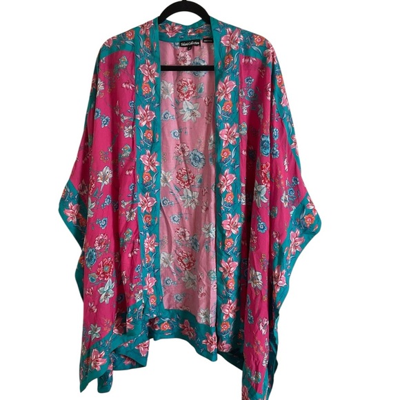 VINTAGE Tolani Collection Women's Kimono Floral Multicolor 3X Bohemian 90s - Picture 2 of 11